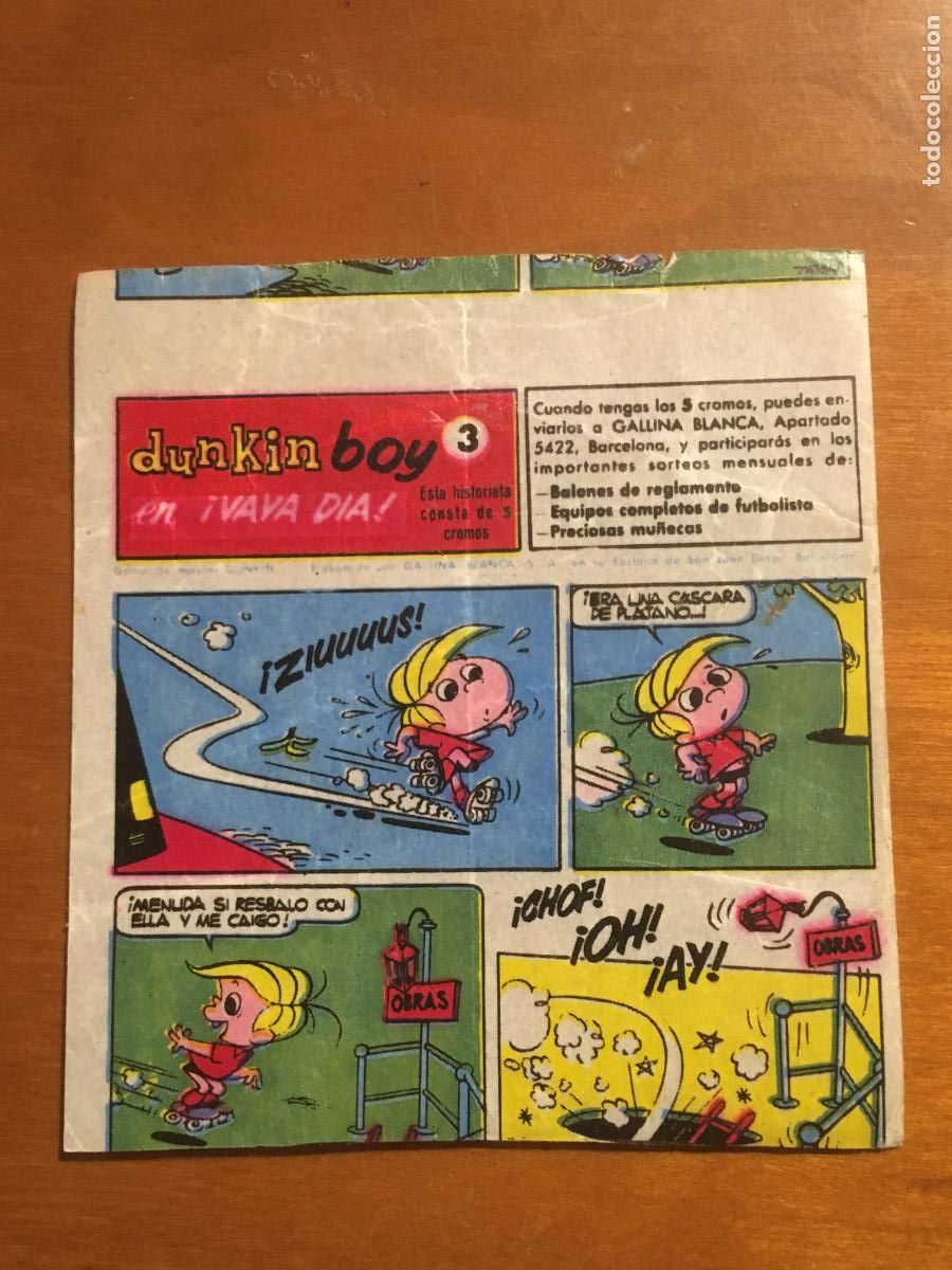 Collectionnisme Cartes &agrave; collectionner anciennes: chicle dunkin boy vaya dia n&ordm; 3 cromo original nunca pegado