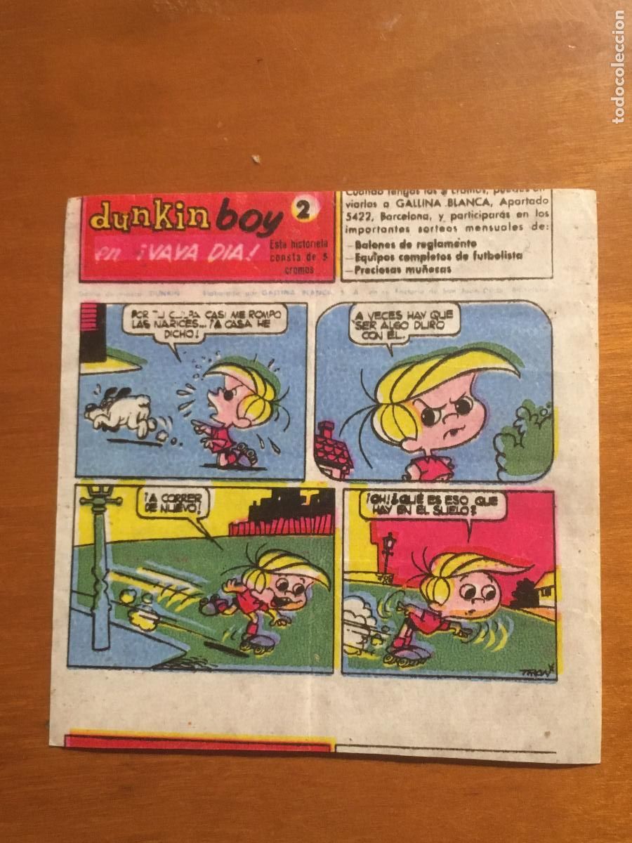 Collectionnisme Cartes &agrave; collectionner anciennes: chicle dunkin boy vaya dia n&ordm; 2 cromo original nunca pegado
