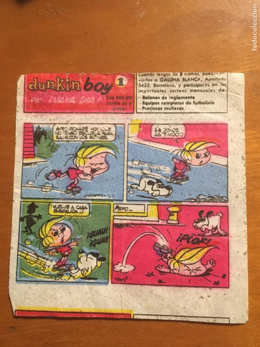 Collectionnisme Cartes &agrave; collectionner anciennes: chicle dunkin boy vaya dia n&ordm; 1 cromo original nunca pegado