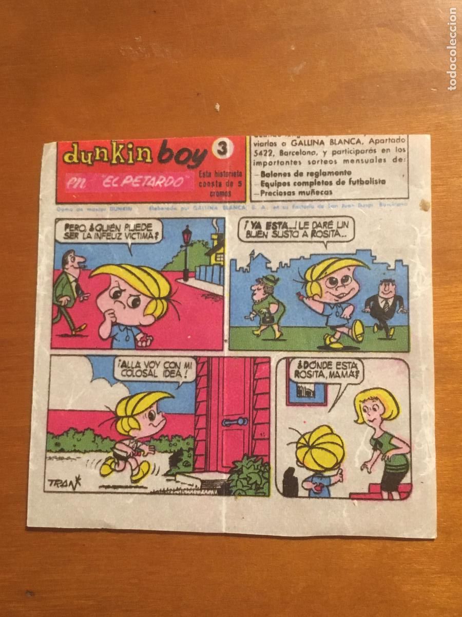 Collectionnisme Cartes &agrave; collectionner anciennes: chicle dunkin boy el petardo n&ordm; 3 cromo original nunca pegado