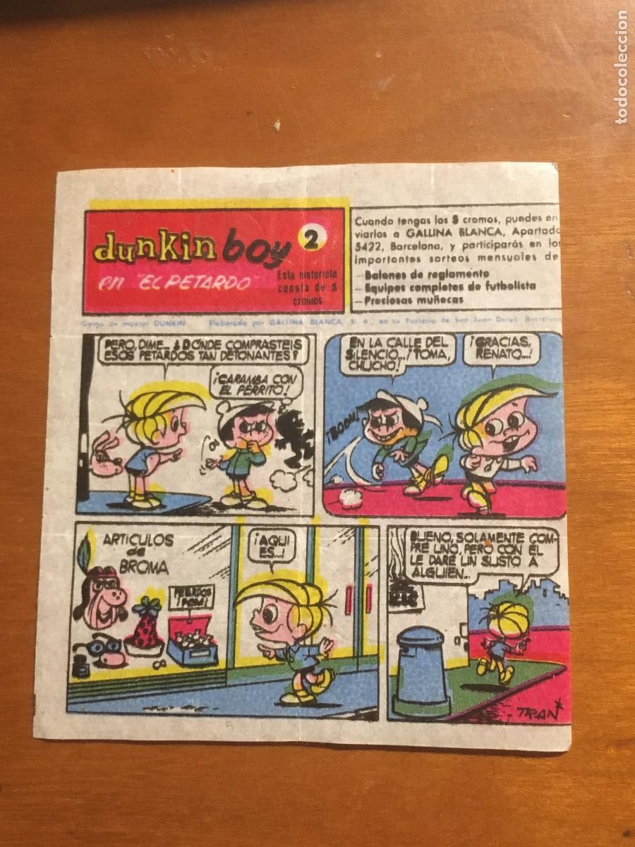 Collectionnisme Cartes &agrave; collectionner anciennes: chicle dunkin boy el petardo n&ordm; 2 cromo original nunca pegado