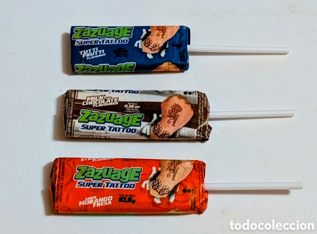 Coleccionismo cromos antiguos: Lote cromos Chicles Tatuajes sin abrir Zazuage