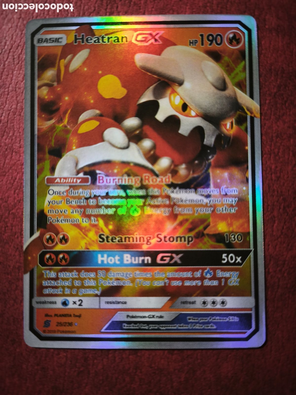 Coleccionismo cromos antiguos: Pokemon. 2019. Heatran #25/236. Holo. Ingl&eacute;s