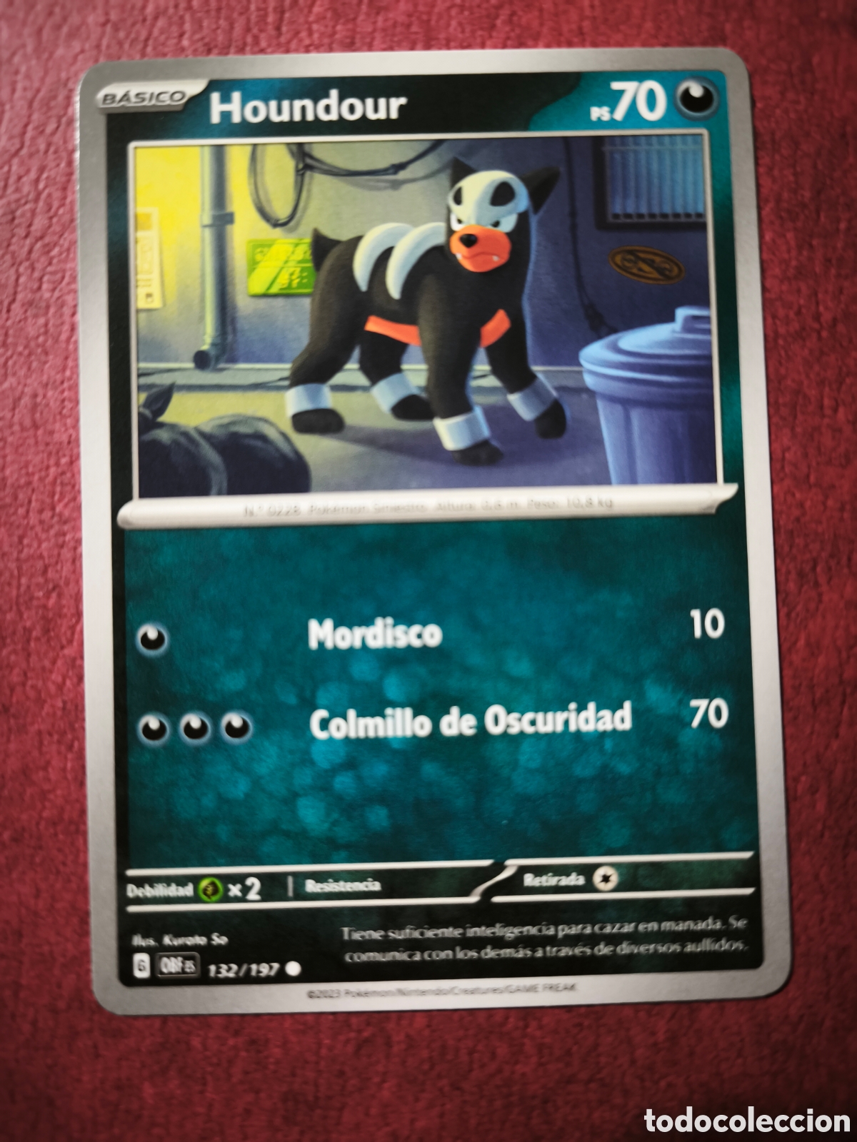 Coleccionismo cromos antiguos: Pokemon. 2023. Houndour #132/197. Espa&ntilde;ol