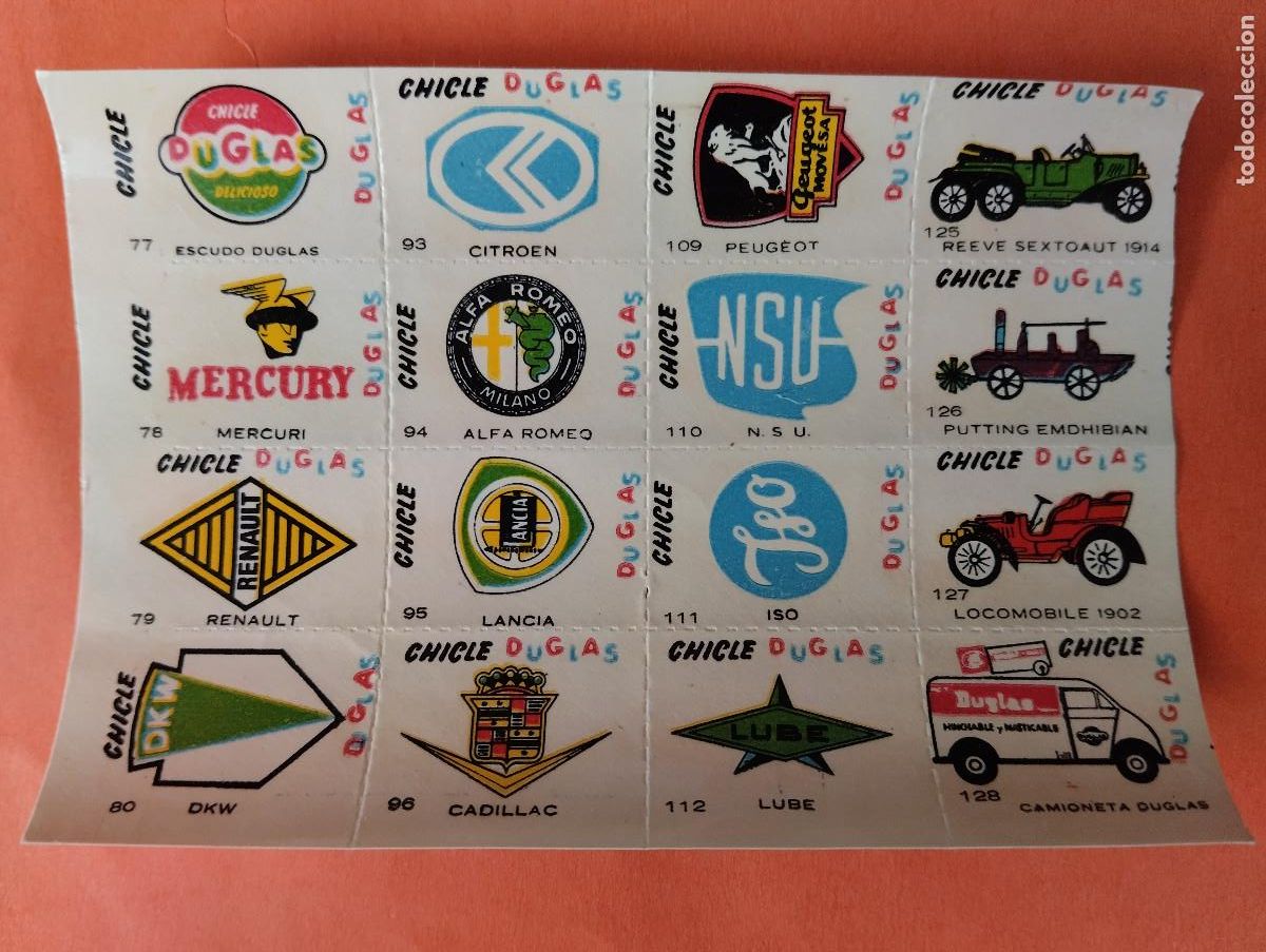 Coleccionismo cromos antiguos: CHICLE DUGLAS CHICLES DOUGLAS CROMOS CALCOMANIAS AUTOMOVILES COCHES A&Ntilde;OS 1950&rsquo;s 1960&rsquo;s