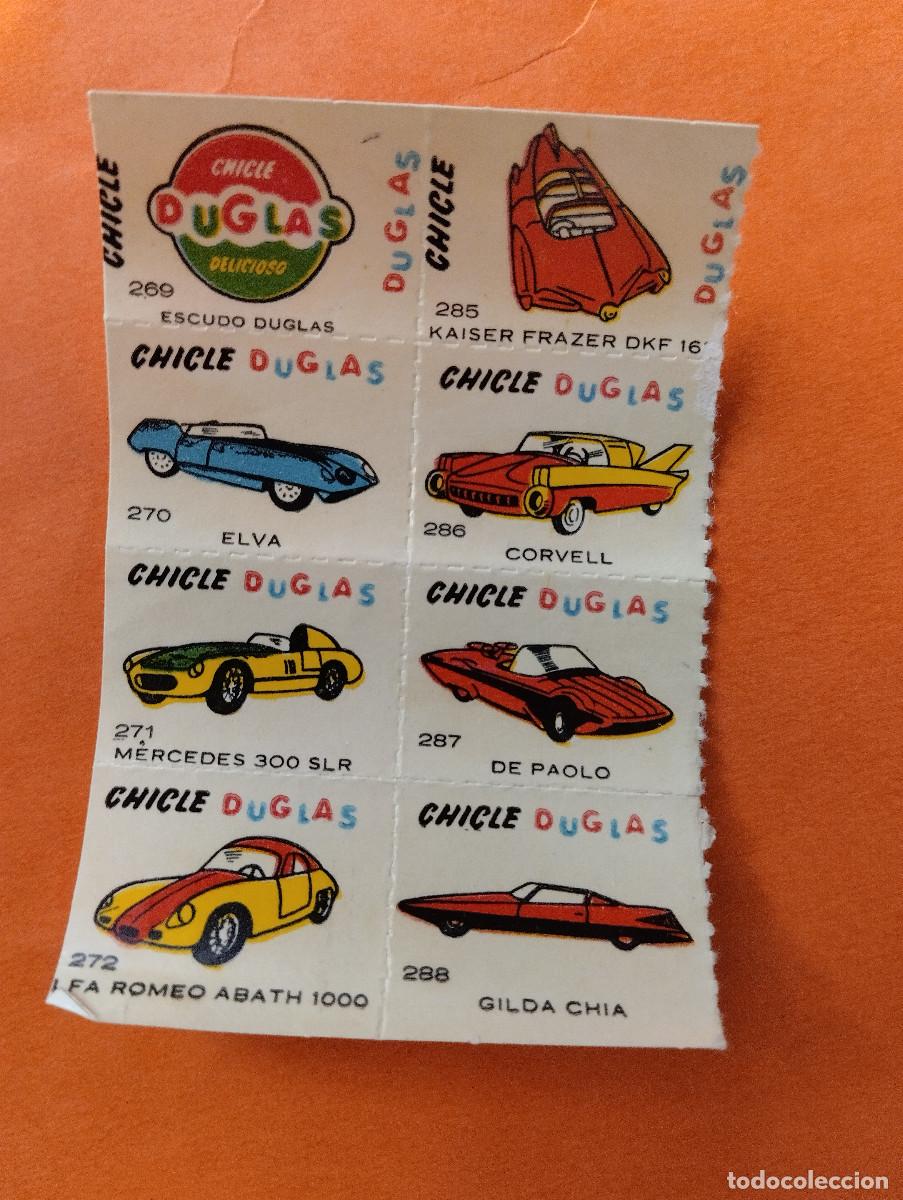 Coleccionismo cromos antiguos: CHICLE DUGLAS CHICLES DOUGLAS 8 CROMOS CALCOMANIAS AUTOMOVILES COCHES A&Ntilde;OS 1950&rsquo;s 1960&rsquo;s