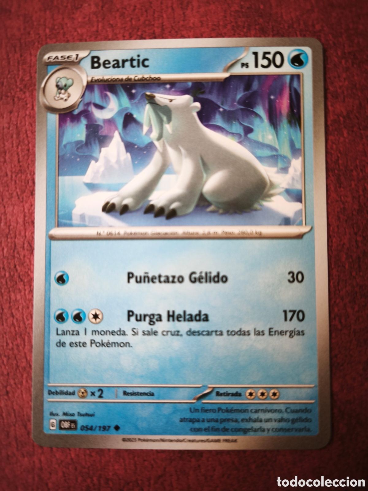 Coleccionismo cromos antiguos: Pokemon. 2023. Beartic #54/197. Espa&ntilde;ol