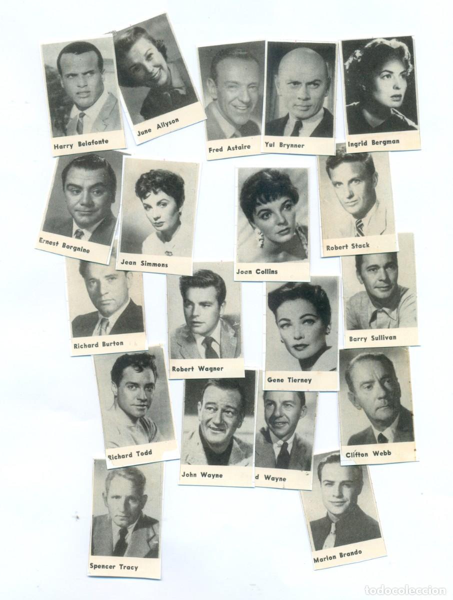 Coleccionismo cromos antiguos: LOTE 17 CROMOS DEARTISTAS DE CINE DE COLECCION DESCONOCIDA. FACSIMIL