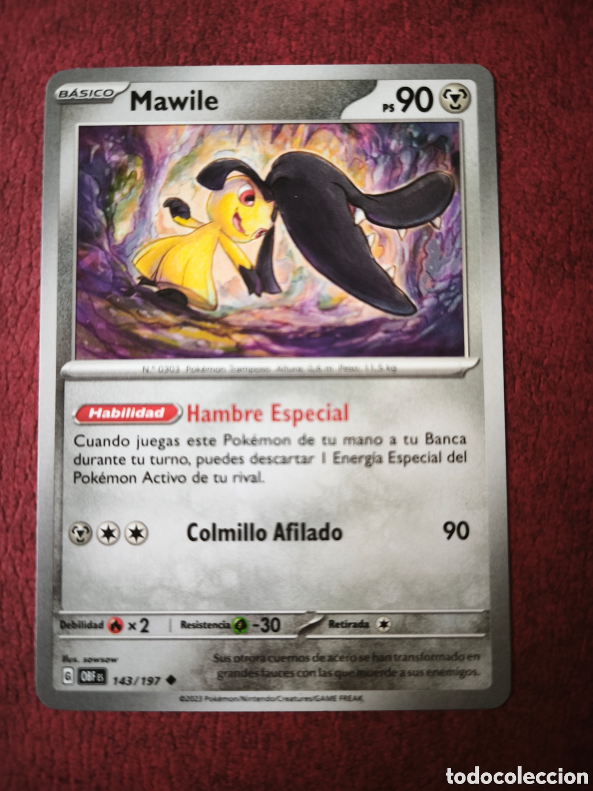 Coleccionismo cromos antiguos: Pokemon. 2023. Mawile #143/197. Espa&ntilde;ol