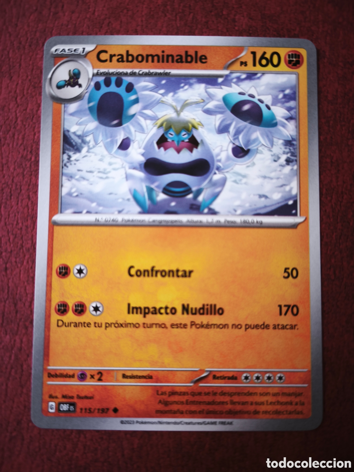 Coleccionismo cromos antiguos: Pokemon. 2023. Crabominable #115/197. Espa&ntilde;ol