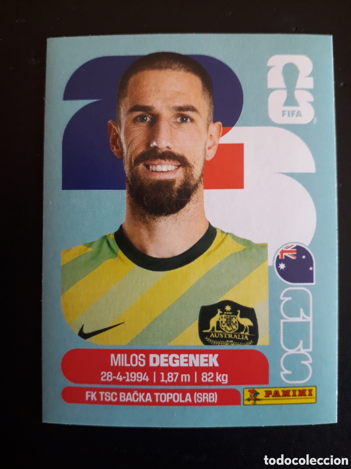 Coleccionismo cromos antiguos: DEGENEK AUSTRALIA AUS 10 MUNDIAL F&Uacute;TBOL 2026 FIFA WORLD CUP PANINI SIN PEGAR PEDIDO M&Iacute;NIMO 3&euro;