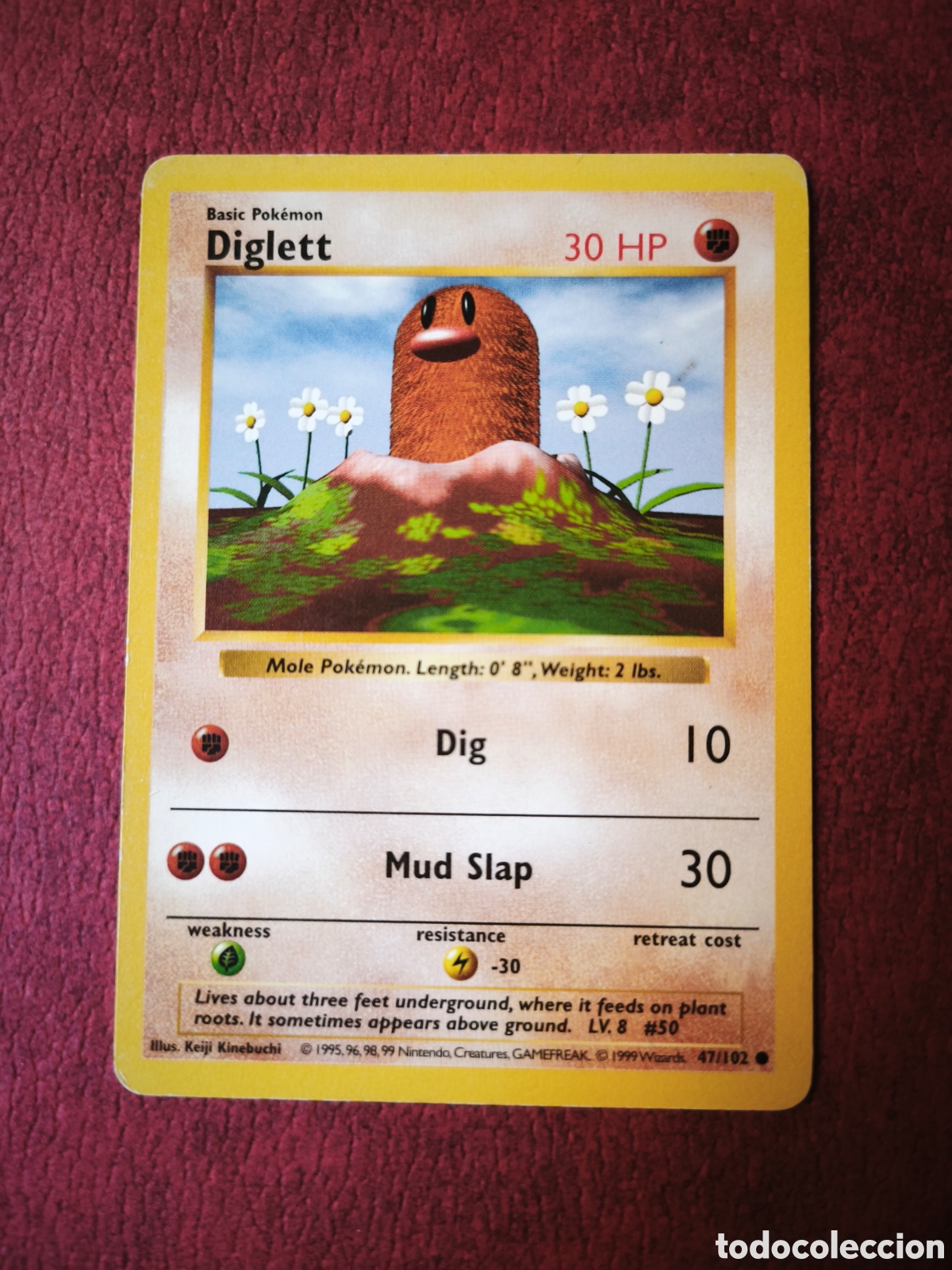 Coleccionismo cromos antiguos: Pokemon. 1999. Diglett #47/102. Ingl&eacute;s
