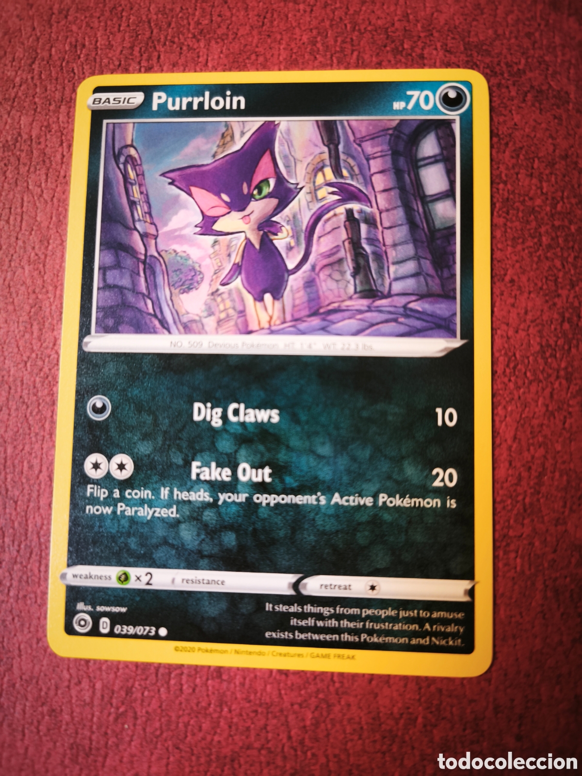 Coleccionismo cromos antiguos: Pokemon. 2020. Purrloin #39/73. Ingl&eacute;s