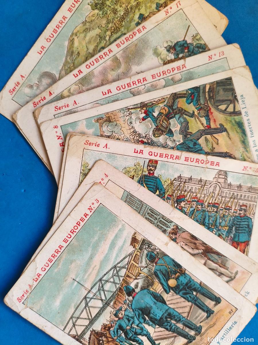 Coleccionismo cromos antiguos: Lote cromos La Guerra Europea. Serie A. Incompleta. Chocolate Juncosa. Barcelona.