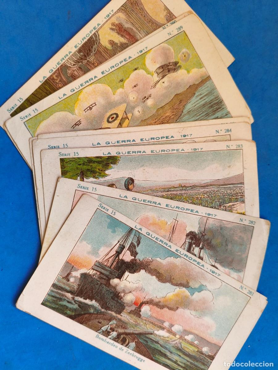Coleccionismo cromos antiguos: Lote cromos La Guerra Europea 1917. Serie 15. Incompleta. Chocolate Amatller. Barcelona.
