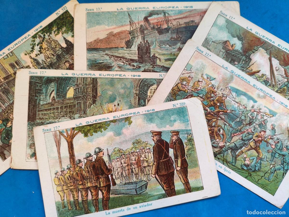 Collectionnisme Cartes &agrave; collectionner anciennes: Lote cromos La Guerra Europea 1917. Serie 17. Incompleta. Chocolate Amatller. Barcelona.