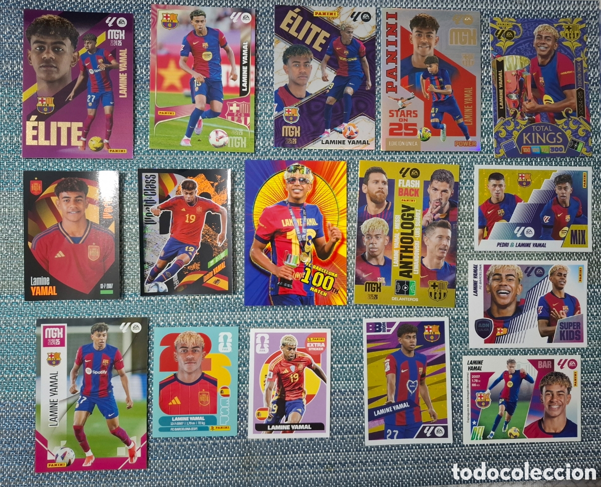 Coleccionismo cromos antiguos: Lote 16 cartas Lamine Yamal extra sticker
