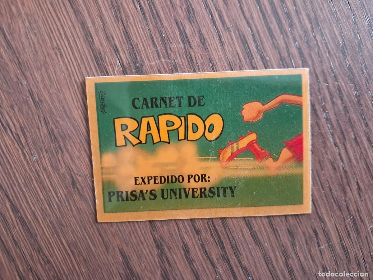 Coleccionismo cromos antiguos: cromo adhesivo de bollycao, bolly-carnet, carnet de r&aacute;pido. sin pegar.