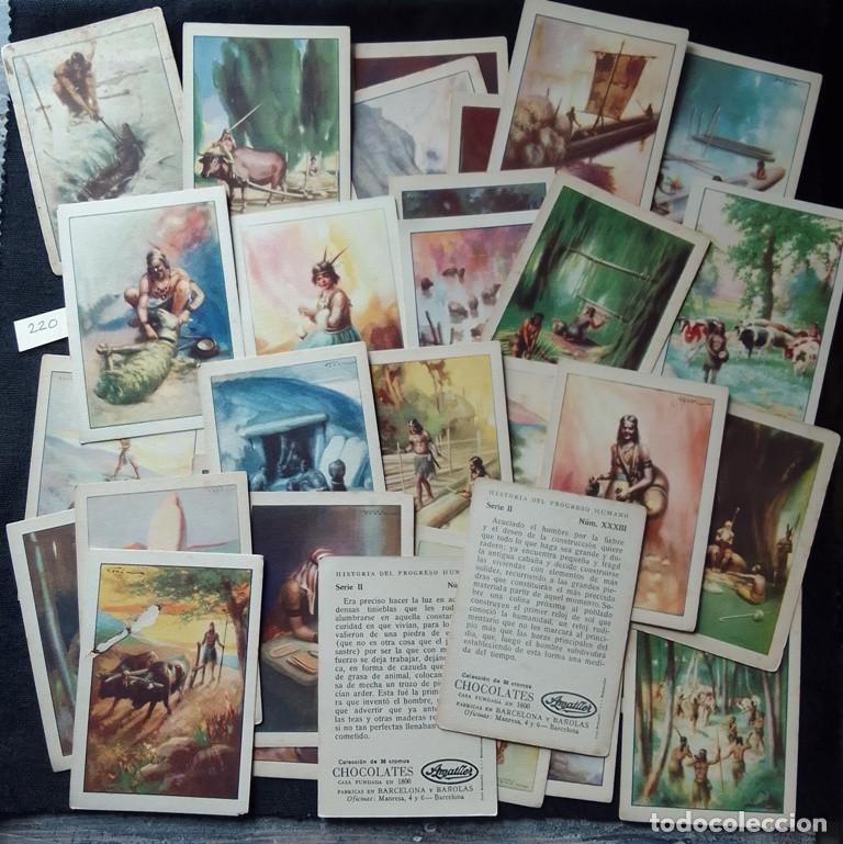 Coleccionismo cromos antiguos: Lote 36 cromos Historia del Progreso Humano.Chocolate Amatller - Foto 1