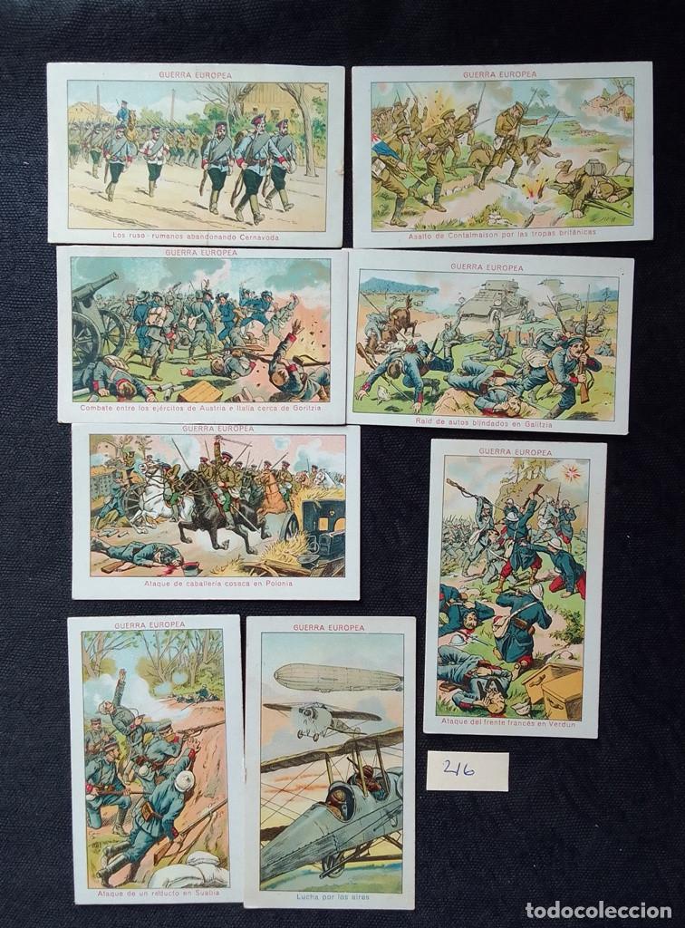 Coleccionismo cromos antiguos: Lote 8 cromos Guerra Europea