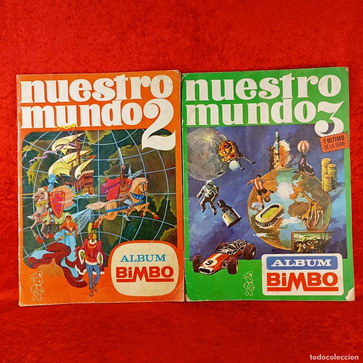 Coleccionismo cromos antiguos: PAR DE ALBUMES DE CROMOS - NUESTRO MUNDO II & III - BIMBO - EDITORIAL POR IBIS - 1969
