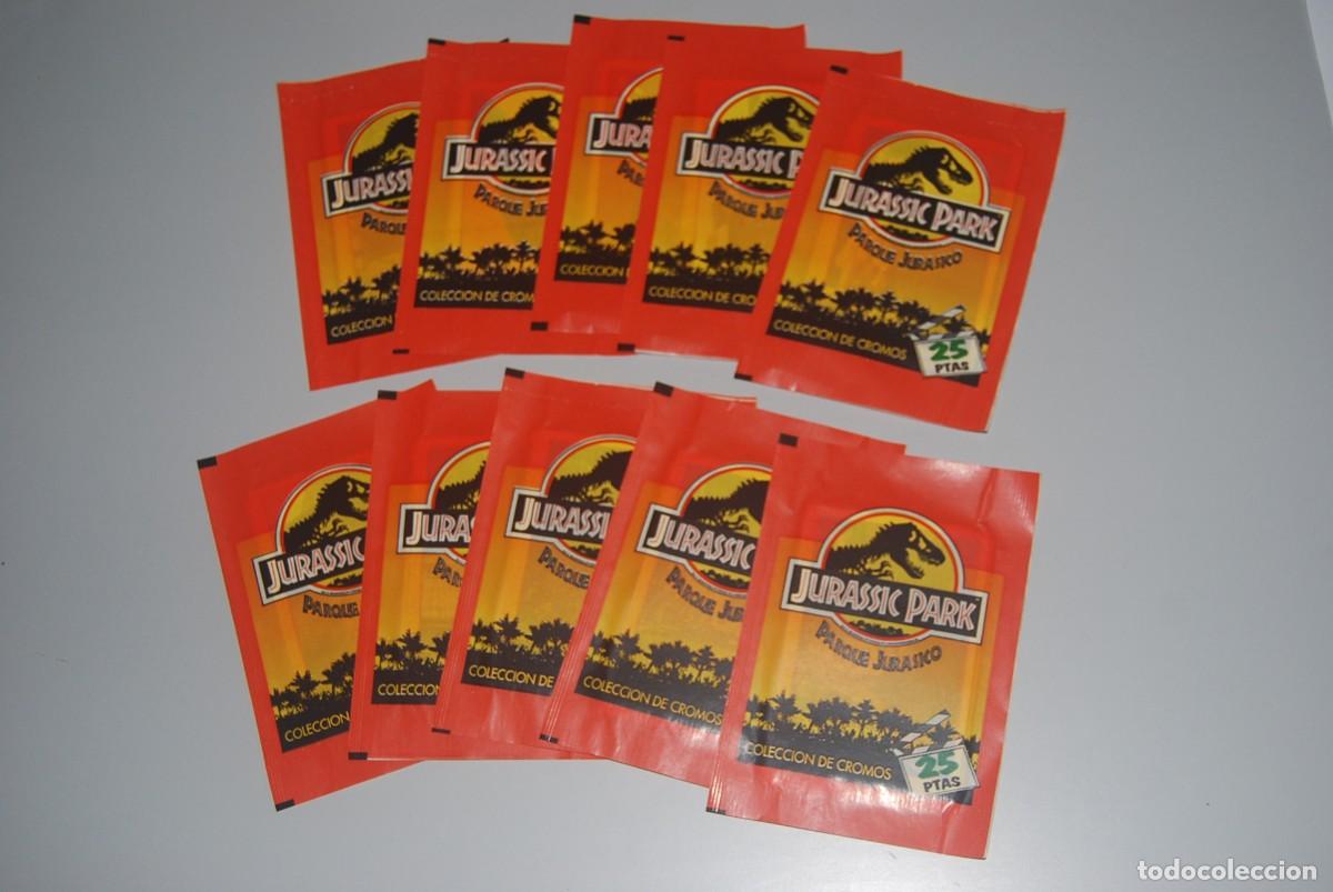 Coleccionismo cromos antiguos: LOTE 10 SOBRES SIN ABRIR DE CROMOS JURASSIC PARK-PARQUE JURASICO-EDICIONES ESTE A&Ntilde;O 1992