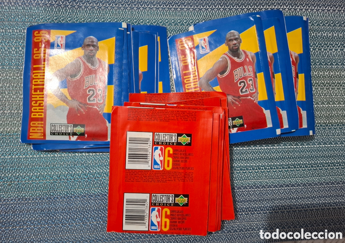 Coleccionismo cromos antiguos: 36 sobres sin abrir nba 95-96 basketball posible Michael Jordan