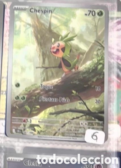 Coleccionismo cromos antiguos: CHESPIN CARTA POKEMON FULL ART TCG