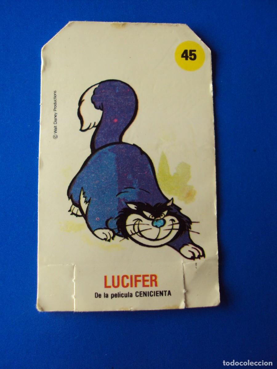 Coleccionismo cromos antiguos: CROMO PLASTICROMO N&ordm; 45 LUCIFER DE LA PELICULA CENICIENTA WALT DISNEY BIMBO 1979