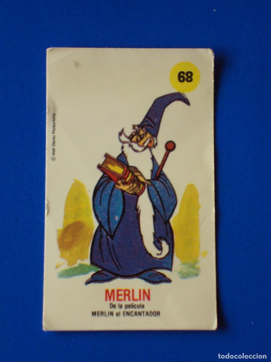 Coleccionismo cromos antiguos: CROMO PLASTICROMO N&ordm; 68 MERLIN DE LA PELICULA MERLIN EL ENCANTADOR WALT DISNEY BIMBO 1979