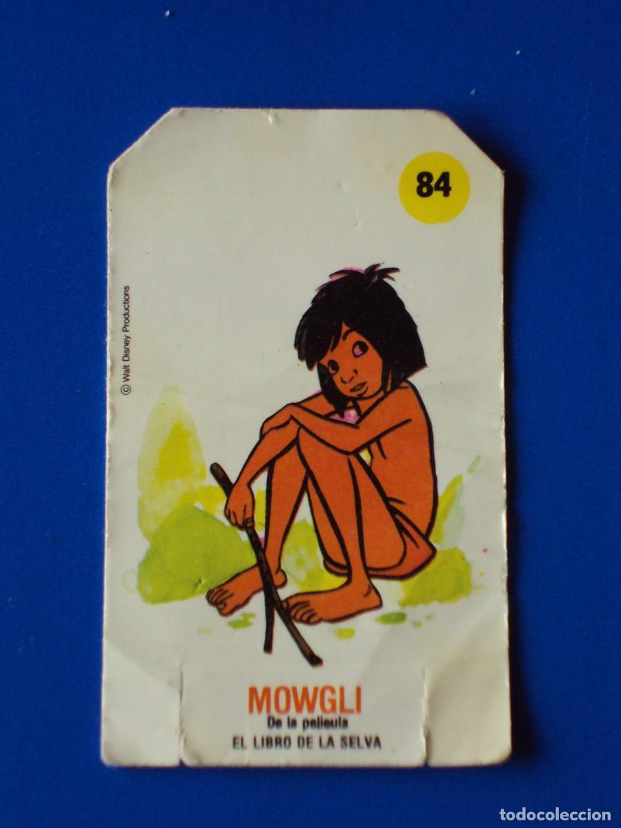 Coleccionismo cromos antiguos: CROMO PLASTICROMO N&ordm; 84 MOWGLI DE LA PELICULA EL LIBRO DE LA SELVA WALT DISNEY BIMBO 1979