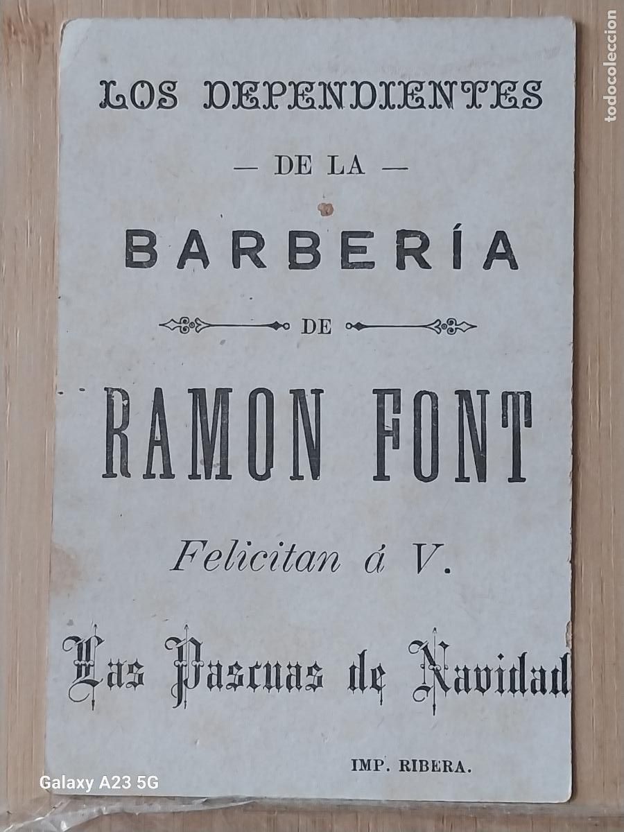 Coleccionismo cromos antiguos: BARBERIA RAM&Oacute;N FONT FELICITA NAVIDAD PASCUAS CROMO PUBLICIDAD PPOS SXX 10.4X6.9CMS PAISAJE