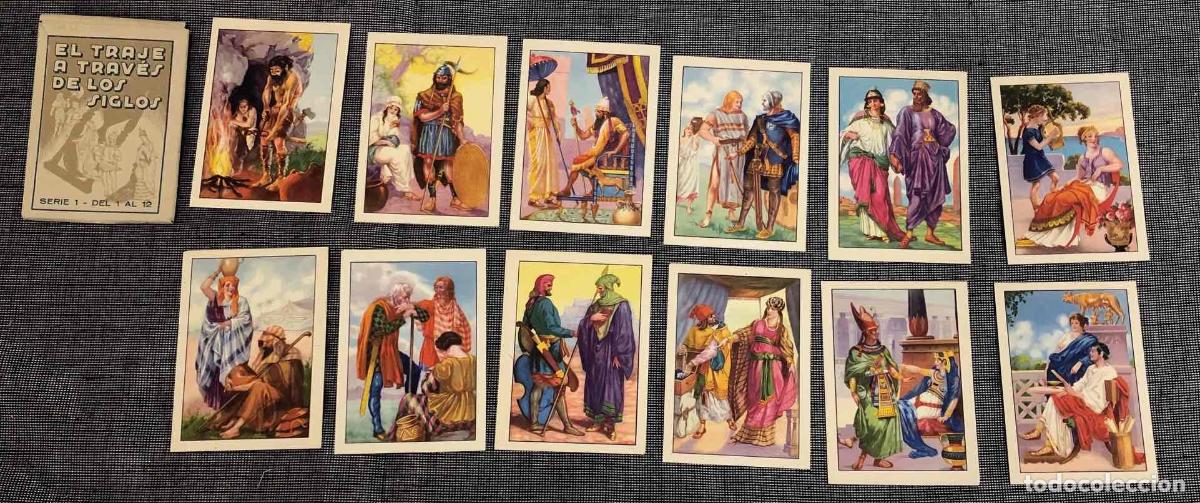 Coleccionismo cromos antiguos: EL TRAJE A TRAVES DE LOS SIGLOS SERIE 1, 2 Y 3, DEL 1 AL 36. EN ESTUCHE, COMPLETOS