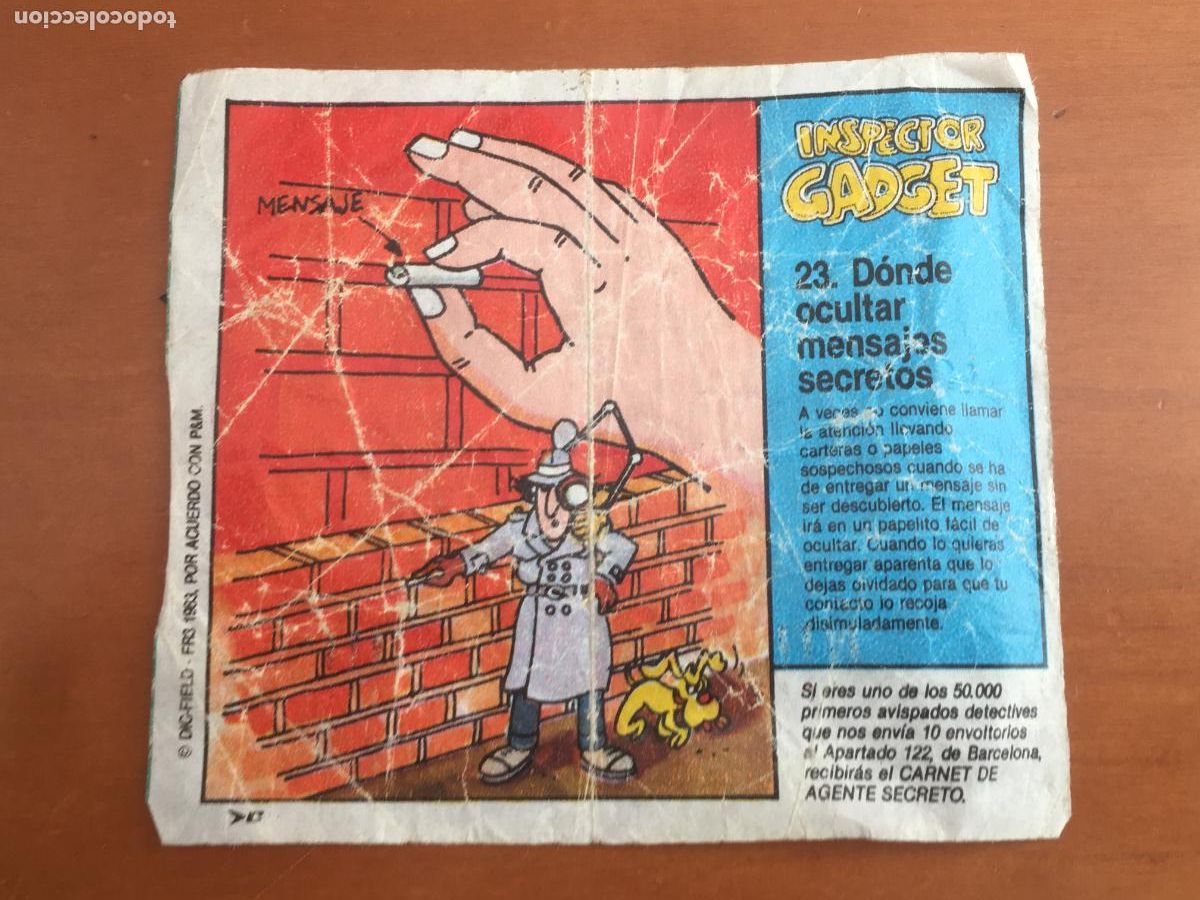 Coleccionismo cromos antiguos: el inspector gadget chicle cromo original nunca pegado