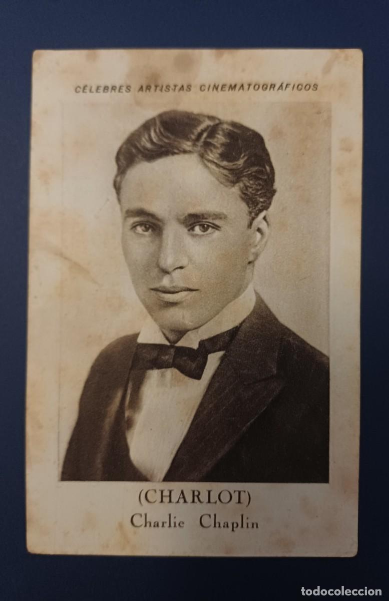 Coleccionismo cromos antiguos: cromo charlie chaplin charlot, C&eacute;lebres artistas cinematogr&aacute;ficos, chocolate juncosa