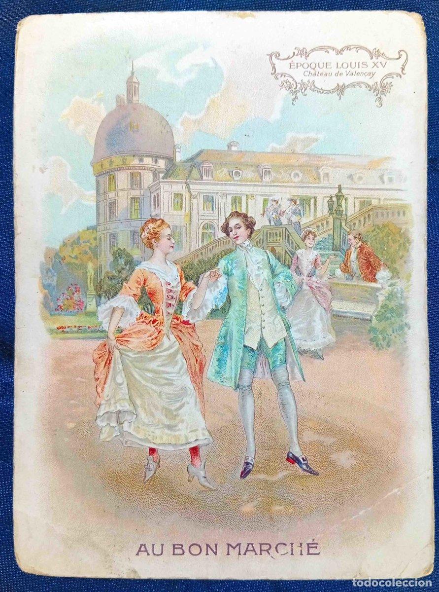 Collectable Antique Stickers: CROMO. &Eacute;POQUE LOUIS XV. CHATEAU DE VALENCAY. REGALO DE AU BON MARCH&Eacute;.