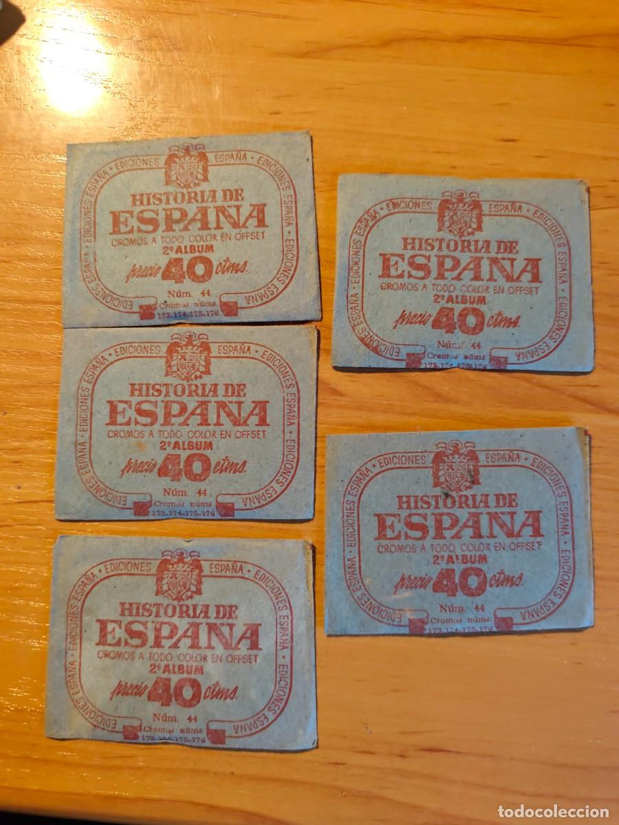 Coleccionismo cromos antiguos: 5 sobres de historia de Espa&ntilde;a 2 &aacute;lbum ediciones Espa&ntilde;a con cromos