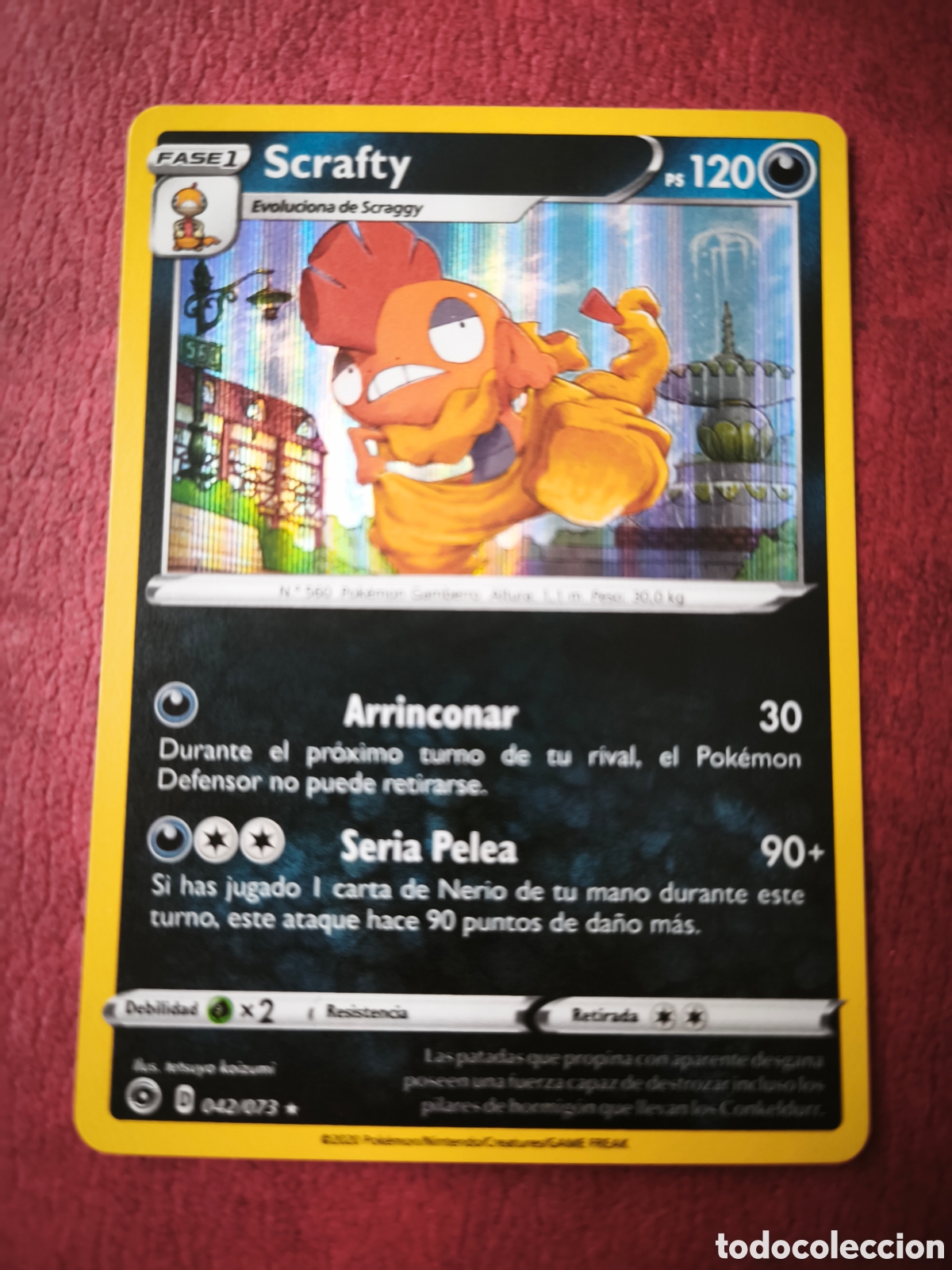 Coleccionismo cromos antiguos: Pokemon. 2020. Scrafty #42/73. Espa&ntilde;ol