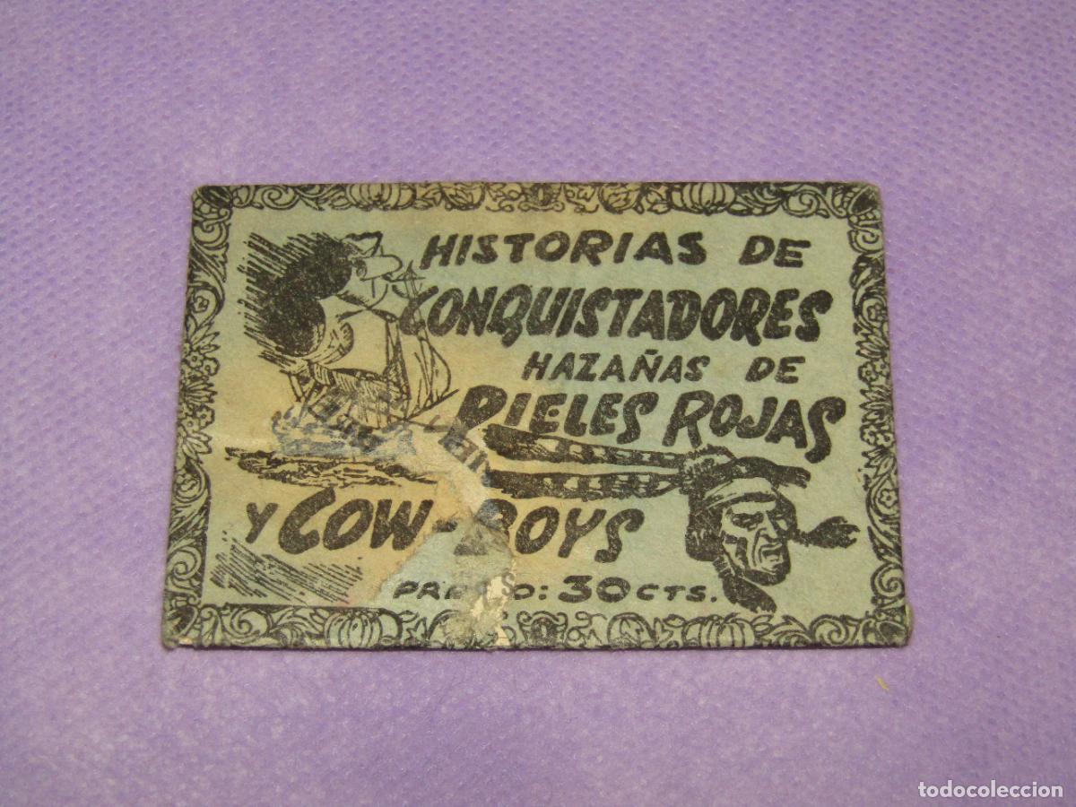 Coleccionismo cromos antiguos: Sobre Cromos sin Abrir HIST&Oacute;RIAS DE CONQUISTADORES Y HAZA&Ntilde;AS DE PIELES ROJAS de FHER A&ntilde;o 1957