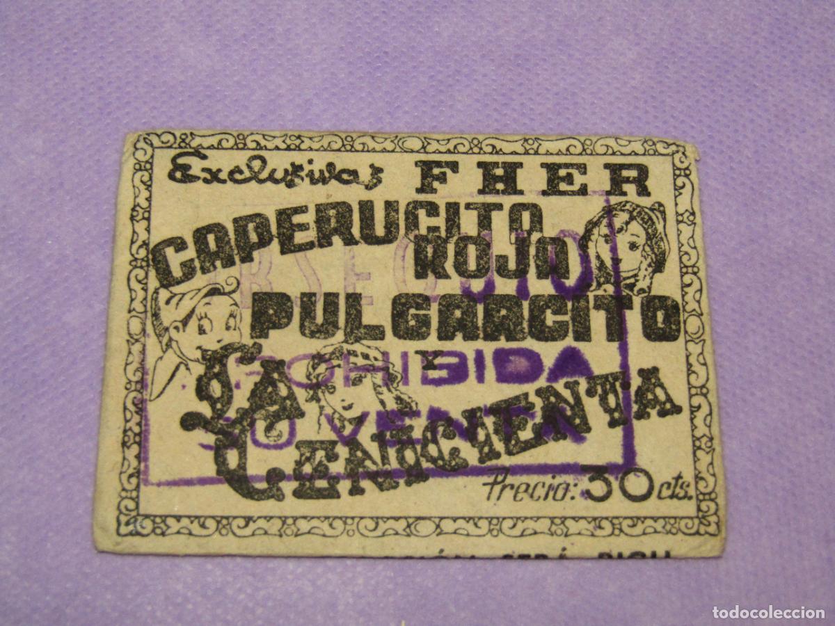 Coleccionismo cromos antiguos: Antiguo Sobre Cromos sin Abrir 50 cts. CAPERUCITA ROJA PULGARCITO CENICIENTA de FHER - A&ntilde;o 1958