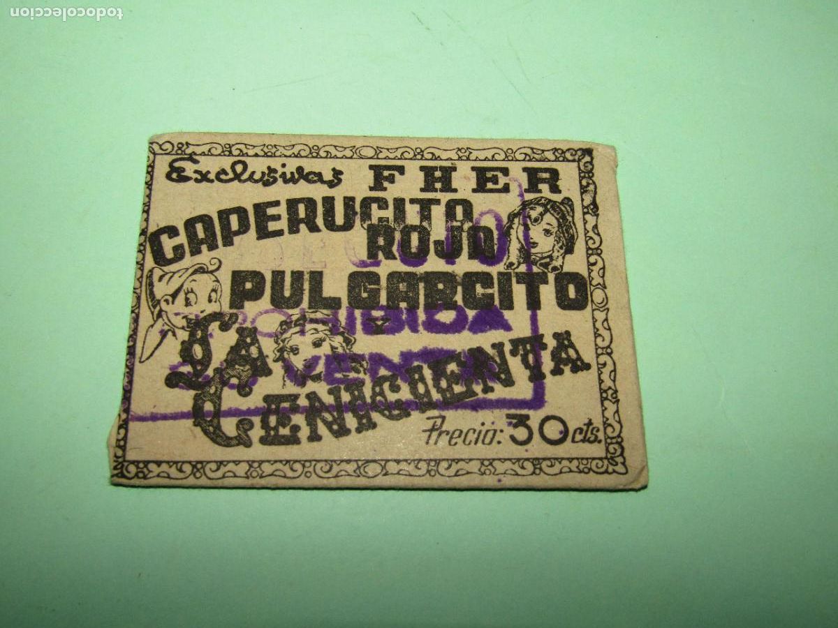 Coleccionismo cromos antiguos: Antiguo Sobre Cromos sin Abrir 50 cts. CAPERUCITA ROJA PULGARCITO CENICIENTA de FHER - A&ntilde;o 1958