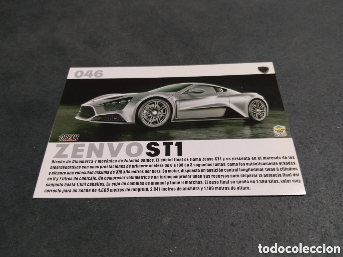 Coleccionismo cromos antiguos: Cromo TopCars Zenvo ST1