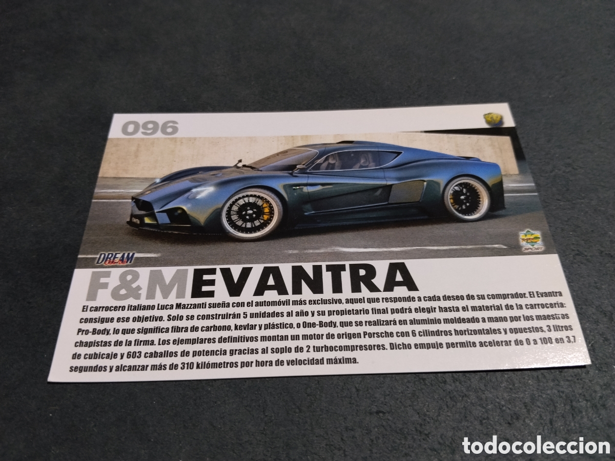 Coleccionismo cromos antiguos: Cromo TopCars F&M Evantra