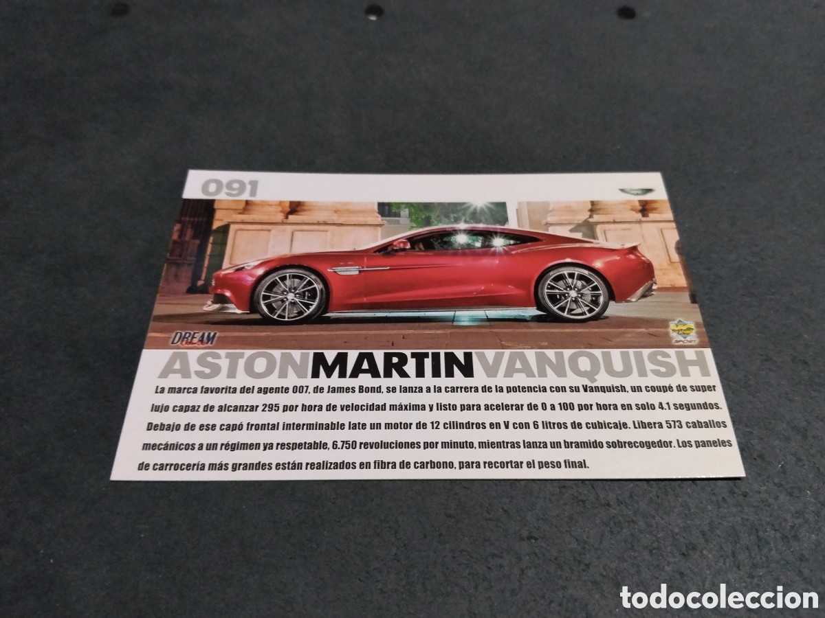 Coleccionismo cromos antiguos: Cromo TopCars coche Aston Martin Vanquish