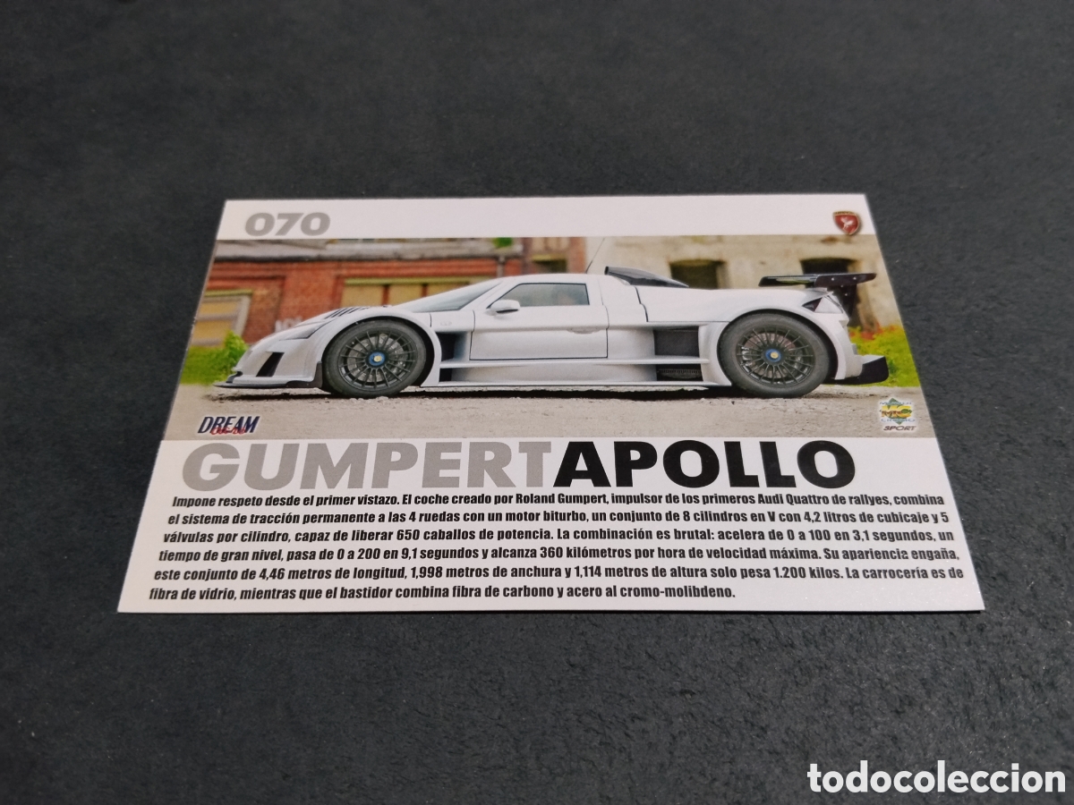 Coleccionismo cromos antiguos: Cromo TopCars coche Gumpert Apollo
