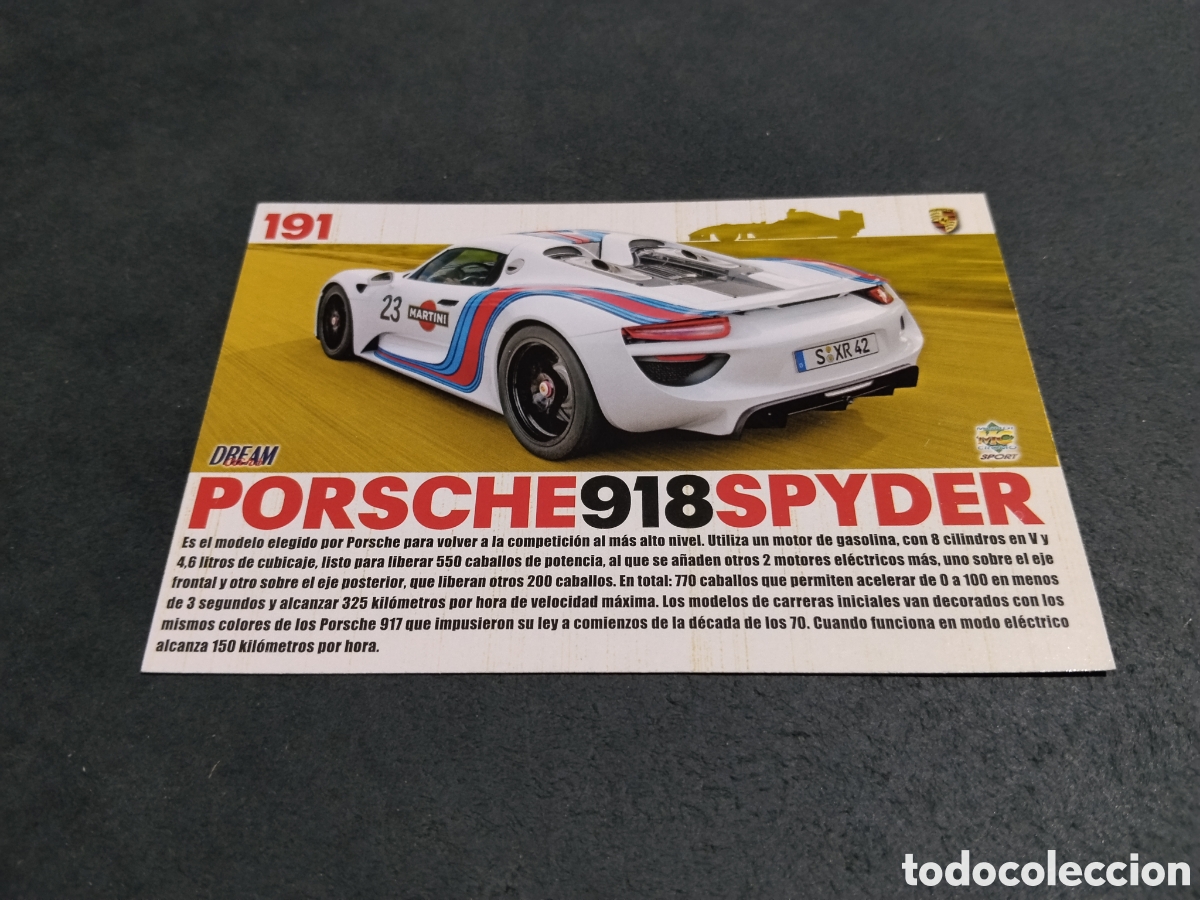 Coleccionismo cromos antiguos: Cromo TopCars coche Porsche 918 Spyder