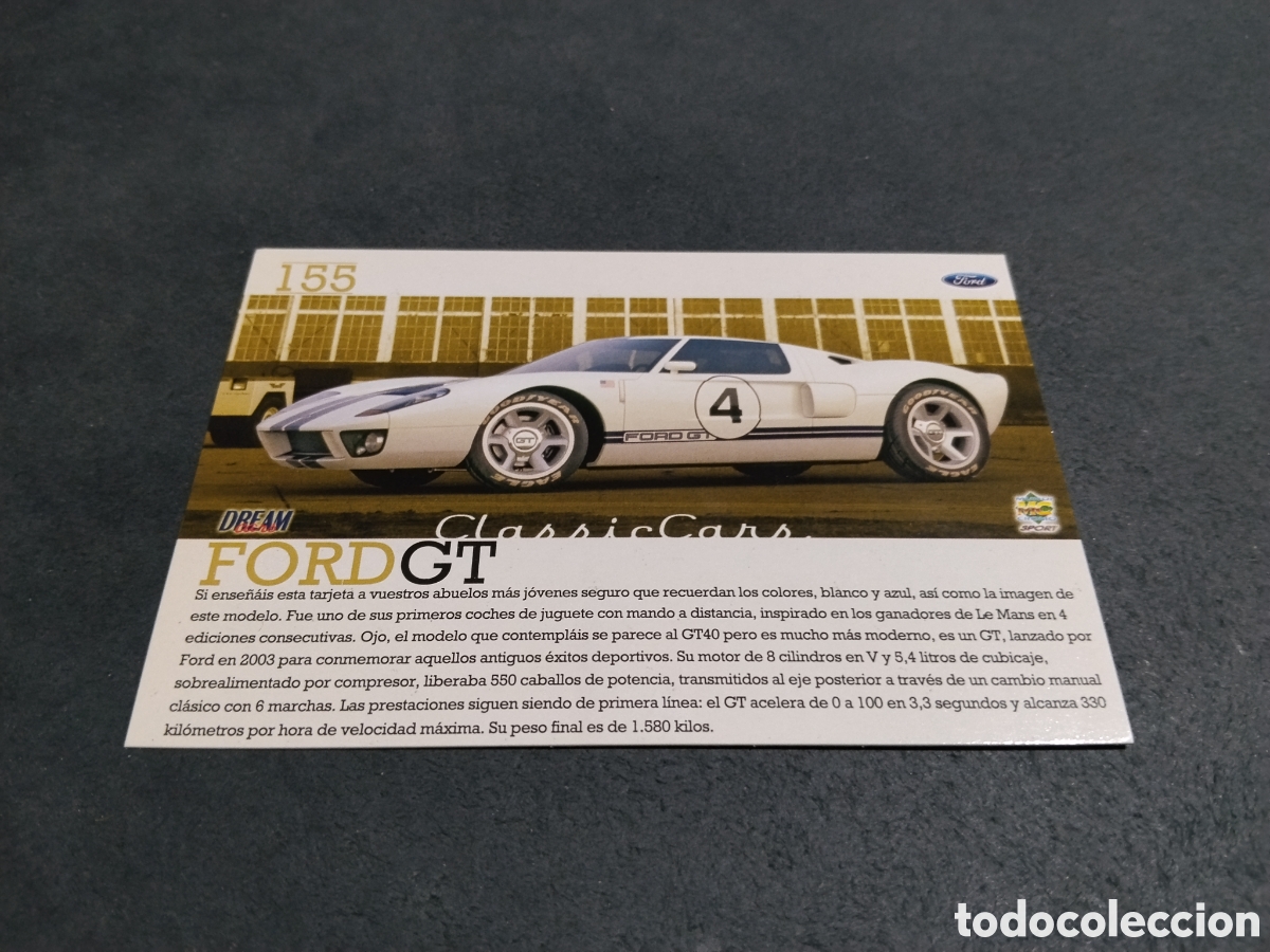 Coleccionismo cromos antiguos: Cromo TopCars coche Ford GT