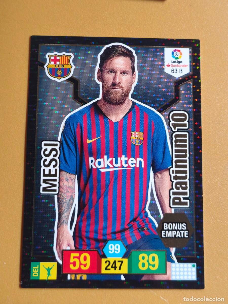 Coleccionismo cromos antiguos: messi, adrenalyn 2018 19 platinum 10