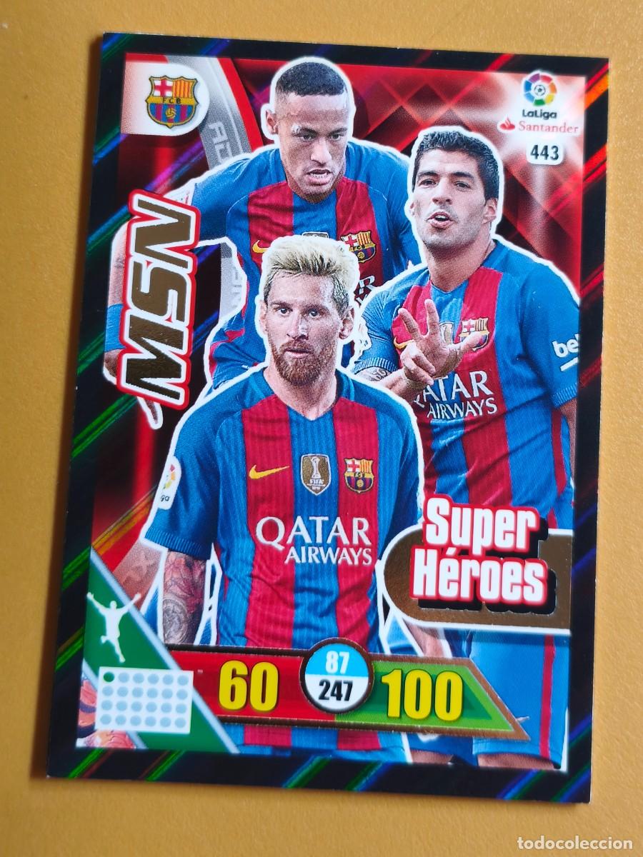 Coleccionismo cromos antiguos: messi, adrenalyn 2016 17 super heroes - Foto 1