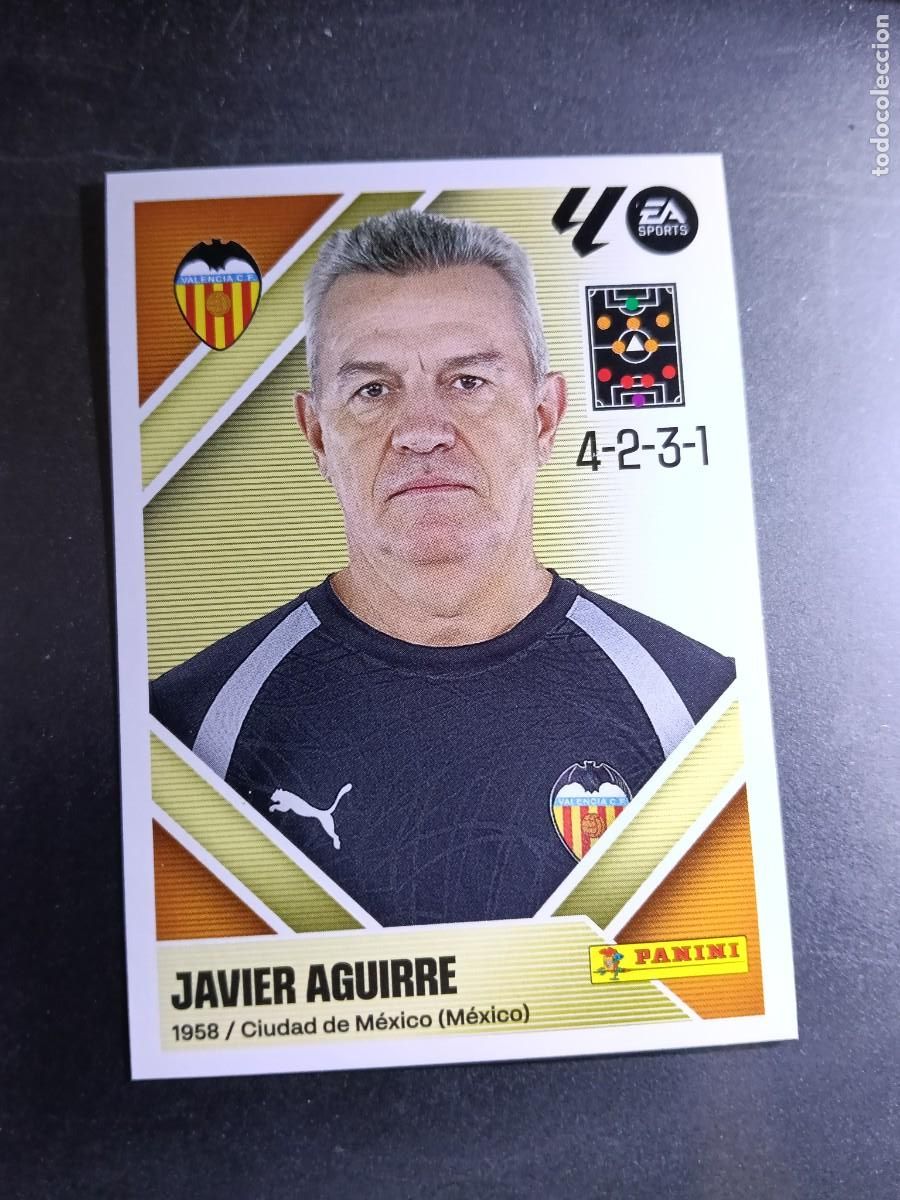 Coleccionismo cromos antiguos: CROMO JAVIER AGUIRRE 2 BIS COLOCA ENTRENADOR VALENCIA LIGA 2026 2027 26 27 ESTE PANINI NUNCA PEGADO